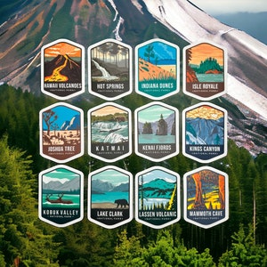 Waterproof National Park Stickers - Vinyl Decals for Adventure Lovers, Premium Quality - Perfect for Water Bottles, Laptops, Coolers