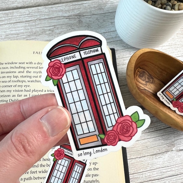London Phone Booth Sticker | London Sticker | Floral Sticker | Swiftie Inspired Sticker