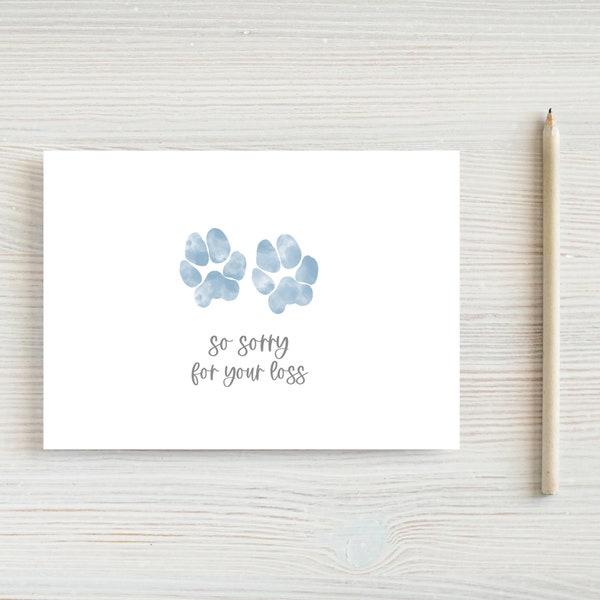 Pet Sympathy Card | Printable Card | DIGITAL DOWNLOAD | Pet Condolences Card | Pet Loss Card | Dog Memorial | Cat Memorial | Watercolor Card