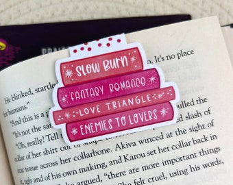 Romance Book Troupe Magnetic Bookmark | Romance Bookstack Bookmark | Book Lover Bookmark | Magnetic Bookmark Gift