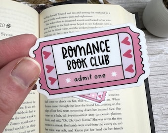 Romance Book Club Ticket Sticker | Romance Reader Sticker | Book Club Sticker | Bookish Gift | Book Sticker for Laptops