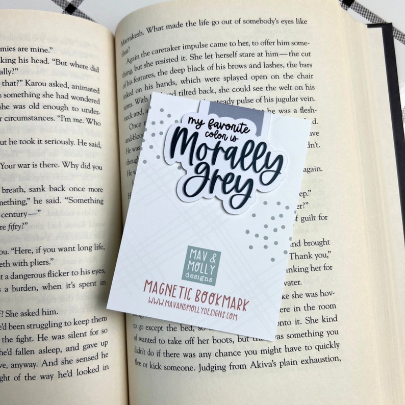 My Favorite Color is Morally Grey Magnetic Bookmark | Morally Grey ...