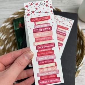 Romance Book Troupes Bookmark | Valentine&#39;s Day Bookmark | Romance Reader Bookmark | Booklover Bookmark | Bookmark Gift
