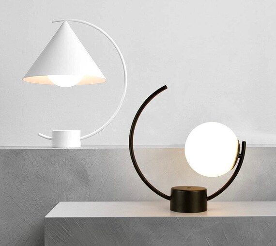 Contemporary Modern Glass Globe Table, Modern Globe Table Lamp