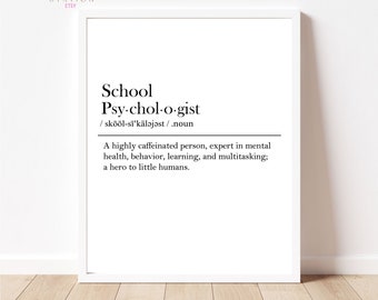 School Psychologist Printable- School Office Decor- Psychologist Office Decor- School Psych Office Decor- School Psych Wall Art