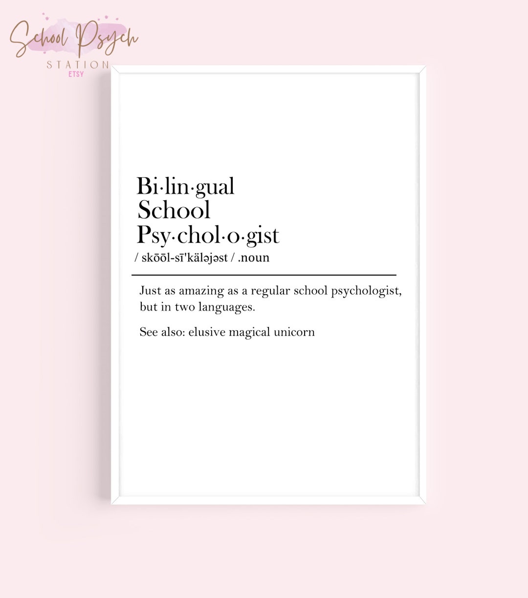 Bilingual School Psychologist Printable School Office Decor ...