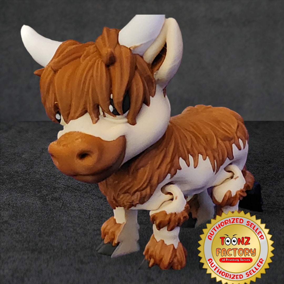 3D Printed Articulating Highland Cow - Decor / Fidget Toy - Etsy UK
