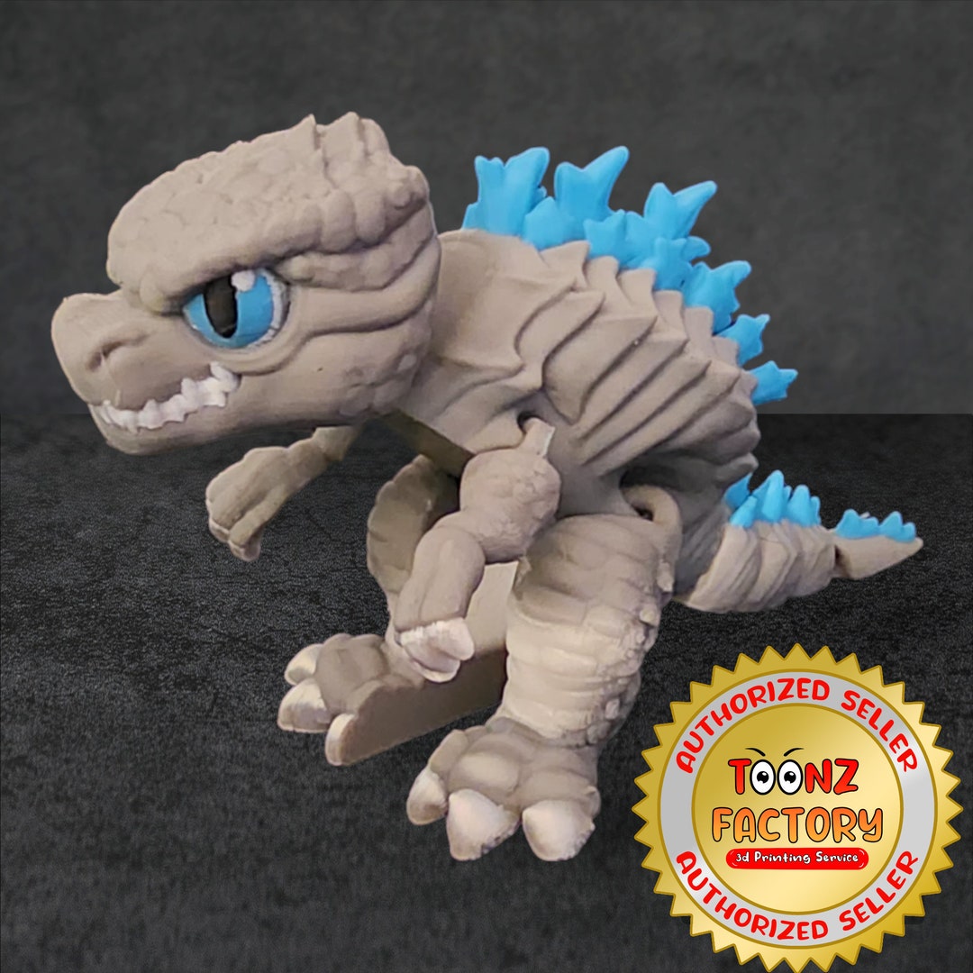 3D Printed Articulating Godzilla Figurine Etsy