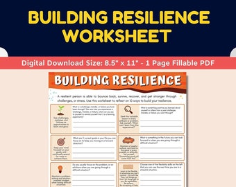 trauma resilience coping skills worksheet stress etsy new zealand