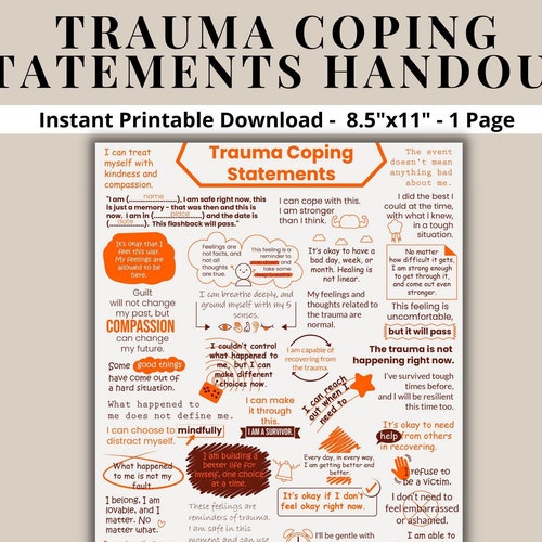 PTSD Coping Skills Printable Trauma Coping Skills Poster PTSD - Etsy Canada