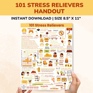 Stressabbau PDF Poster Für Kinder-Teenager-Erwachsene-Stressbewältigungstherapie Arbeitsblatt-Handout-Gifts-Beratung Aktivitäten-Interventionen-Werkzeuge
