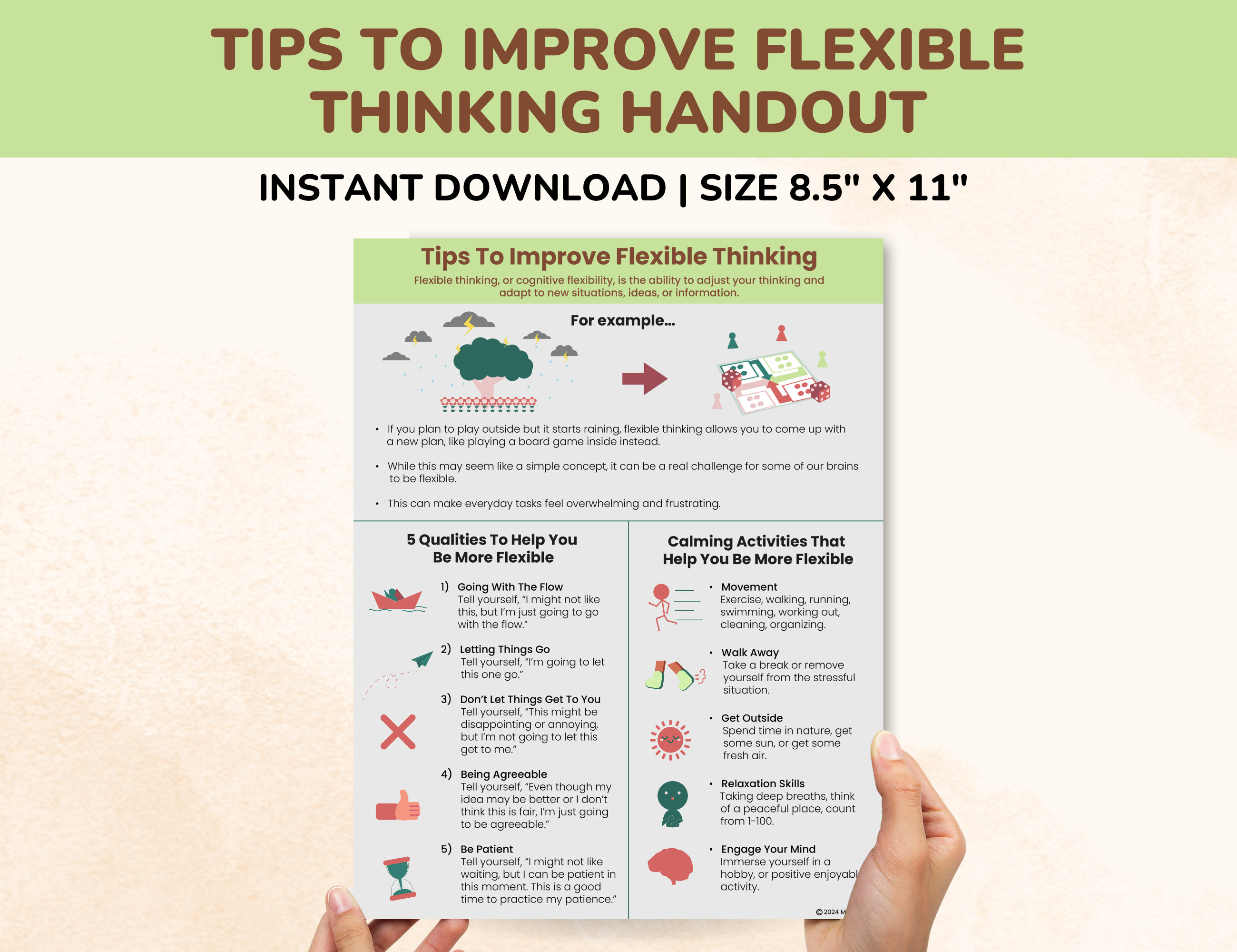 Flexible Thinking Activities Strategies for Kids-teens-therapy Handout ...
