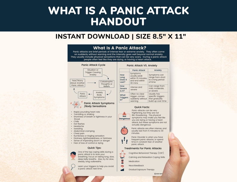 What is A Panic Attack Counseling Worksheet Kids, Panic Atack Symptoms ...