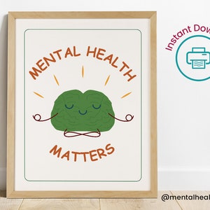 Mental Health Matters Poster-Therapy Office Decor-Counseling Office Wall Art
