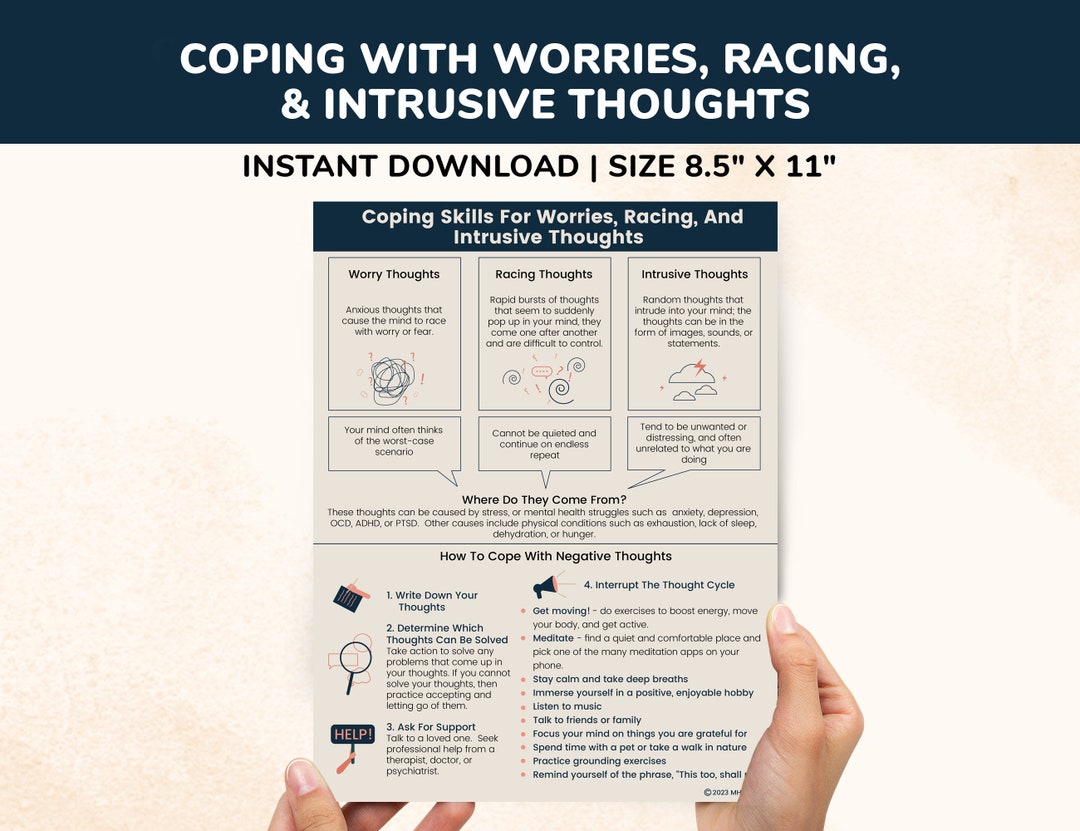 Adhd Racing Thoughts Coping Skills for Worries, Racing Thoughts, & Intrusive Thoughts ...