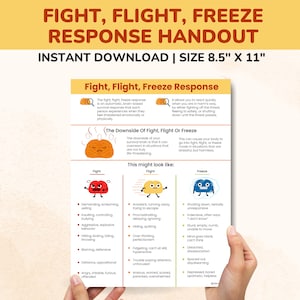 Fight Flight Freeze Response Examples Therapy Handout - Etsy