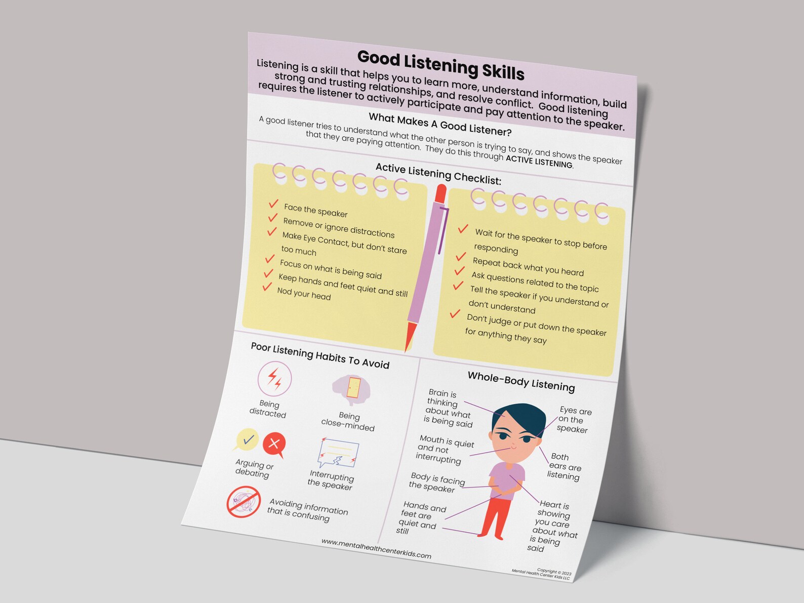 Active Listening Skills Kids Teens-teacher Social Skills Communication ...