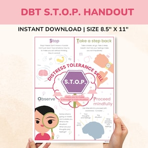 DBT STOP Skill PDF Handout - Distress Tolerance Skills