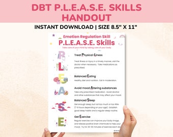 DBT PLEASE Skills Handout - Emotion Regulation Skills PDF