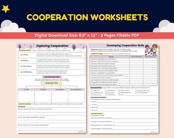 Schede di lavoro sulle abilità sociali di cooperazione per bambini, adolescenti e studenti / Attività di terapia infantile per bambini / Schede di lavoro di consulenza per bambini