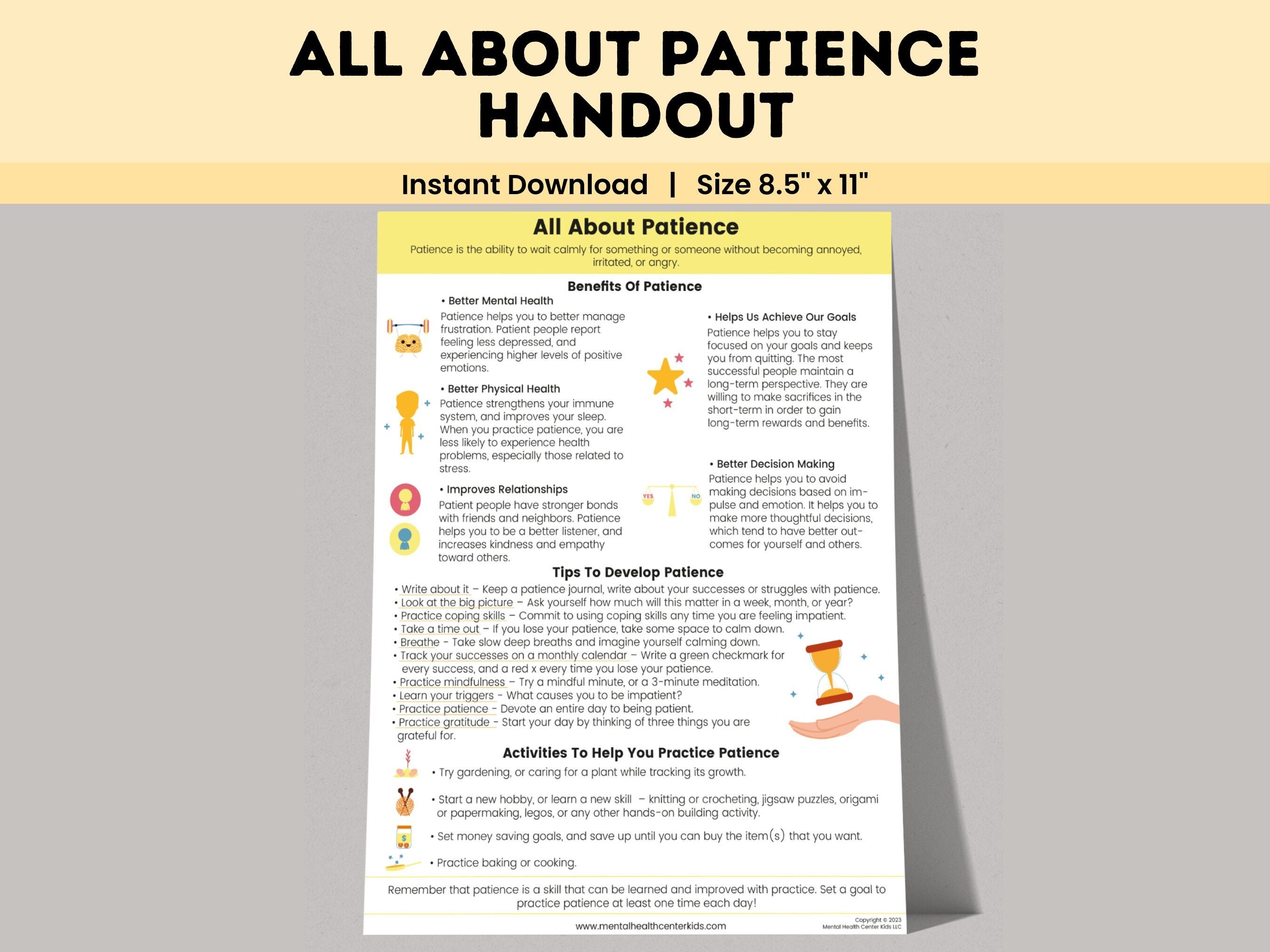 Patience Printable Poster PDF Character Education for Kids - Etsy Ireland