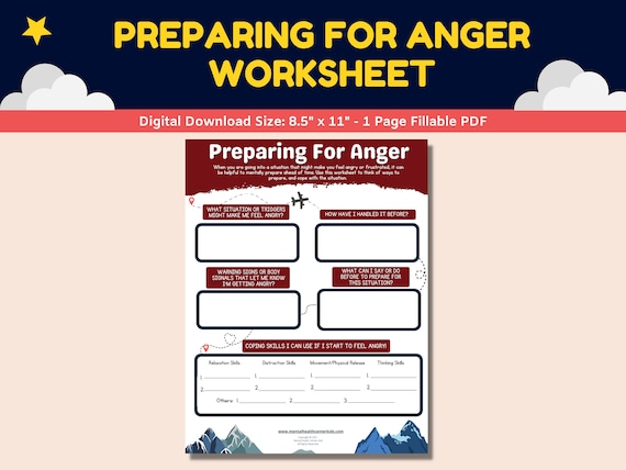 Anger Worksheets For Teens Anger Worksheets Adults | Printable