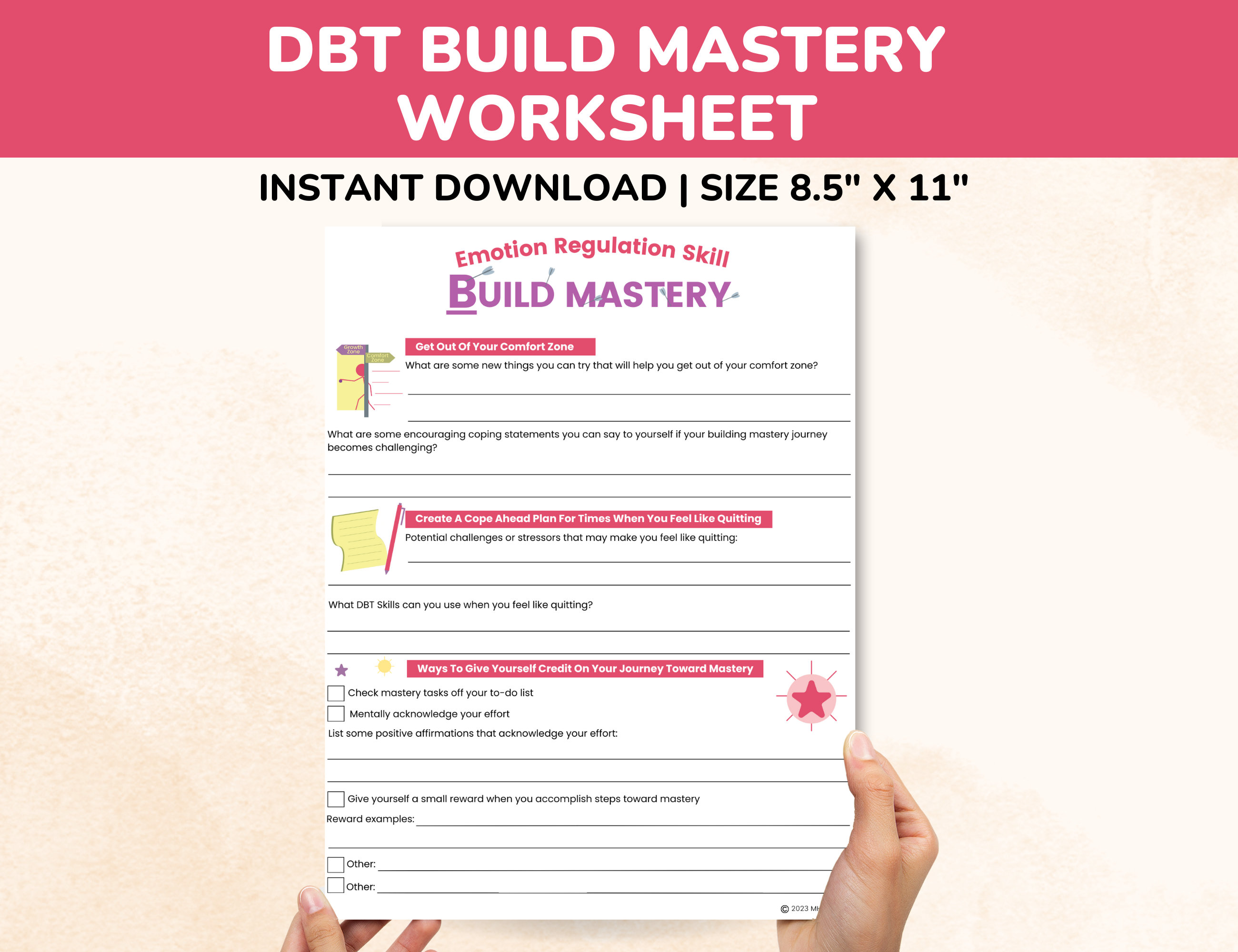 DBT Building Mastery Worksheets 2-pages-emotion Regulation Skills ...