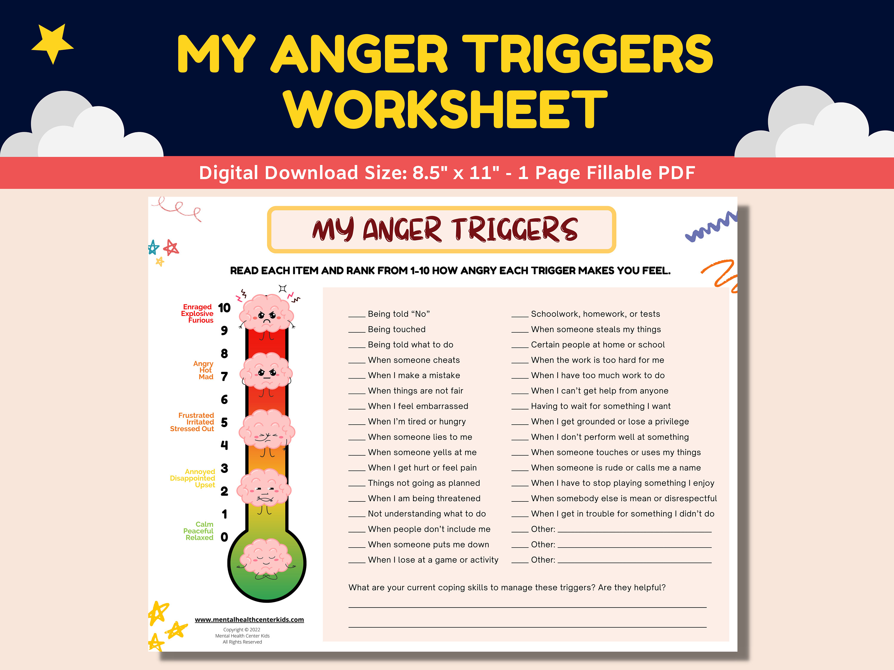 anger-triggers-fillable-worksheet-kids-children-with-anger-etsy