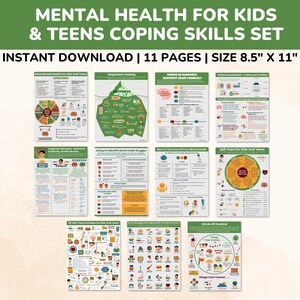 Mental Health Coping Skills Printable Therapy Handouts for Kids & Teens ...