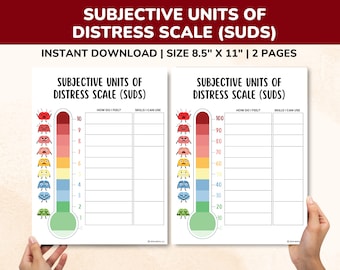 Subjective Units Of Distress Scale Worksheet-SUDS Rating Scale Thermometer Printable PDF Worksheet-DBT Distress Tolerance Skills