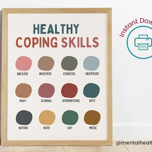Coping vaardigheden geestelijke gezondheid Poster-Counseling Office Poster-Counseling Office Wall Art-therapie Office Decor-maatschappelijk werker Office Wall Art