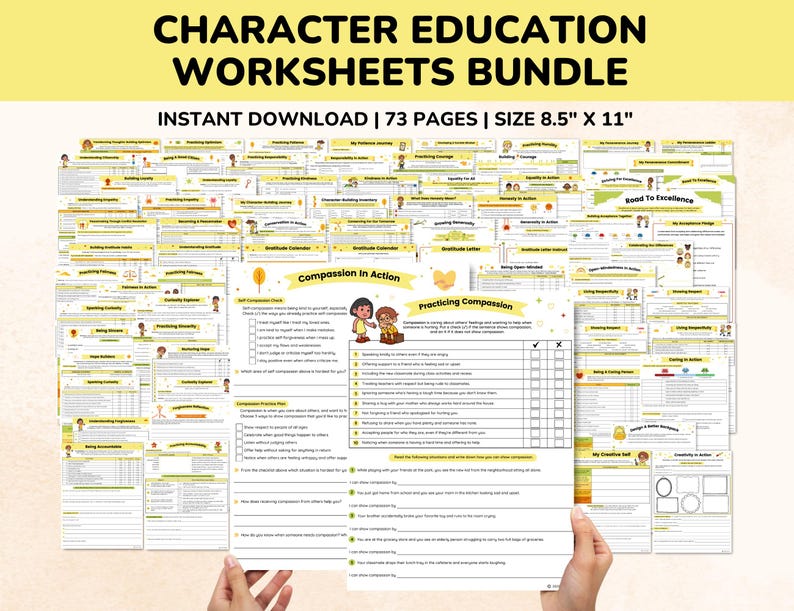 internal dialogue in character education worksheet... Character Education Worksheets Bundle for Kids-teens-students-73 Pages ...