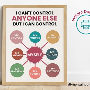 What I Can Control-Trauma Anxiety Therapy Poster-I Can&#39;t Control Anyone Else But Myself Poster-Posters for Kids-School Classroom Children