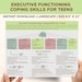 Executive Functioning Coping Skills Printable Handout Poster for Teens ...