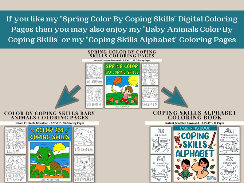 Spring Coloring Pages for Kids-color by Coping Skills Coloring | Etsy