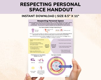 個人空間境界ポスター PDF 子供 ティーン - ソーシャルスキル 空間境界バブルワークシート - 児童療法教師トレーニングリソース