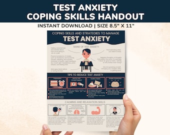 Test Anxiety Coping Skills Strategies To Manage Reduce Test Anxiety Tips Kids Teens Middle School High School Testing Anxiety Printable PDF