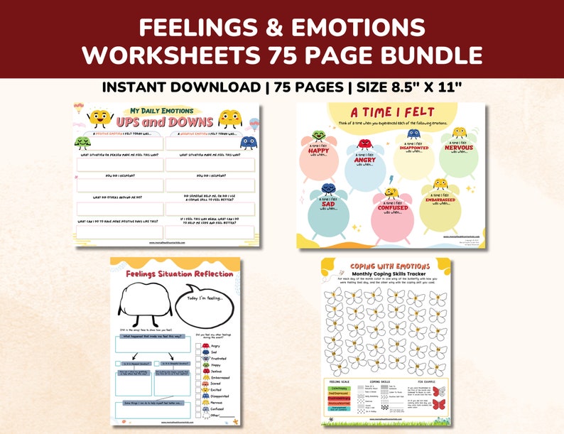 feelings worksheets for middle school