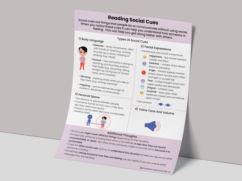 reading social cues worksheet