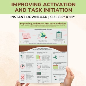ADHD Improving Activation And Task Initiation Handout-Executive Functioning Deficits Interventions Kids-Teens-Adults-Executive Dysfunction