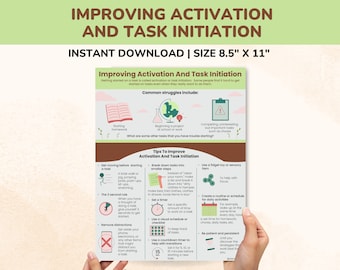 ADHD Improving Activation And Task Initiation Handout-Executive Functioning Deficits Interventions Kids-Teens-Adults-Executive Dysfunction