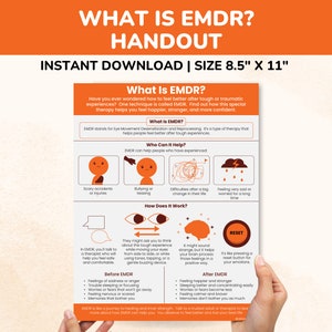 What Is EMDR Therapy For Trauma-PTSD-Anxiety-Therapy Handout Kids Teens-Worksheet-Counseling Poster-Eye Movement Desensitizaton Reprocessing