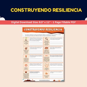 Spanish Trauma/PTSD Worksheet For Kids-Teens - Construyendo Resiliencia - Building Resilience Worksheet