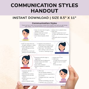 Communication Styles Social Skills PDF Kids Teens-School Counselor Teacher Social Skills Poster-Child Therapy Worksheets Training Resources
