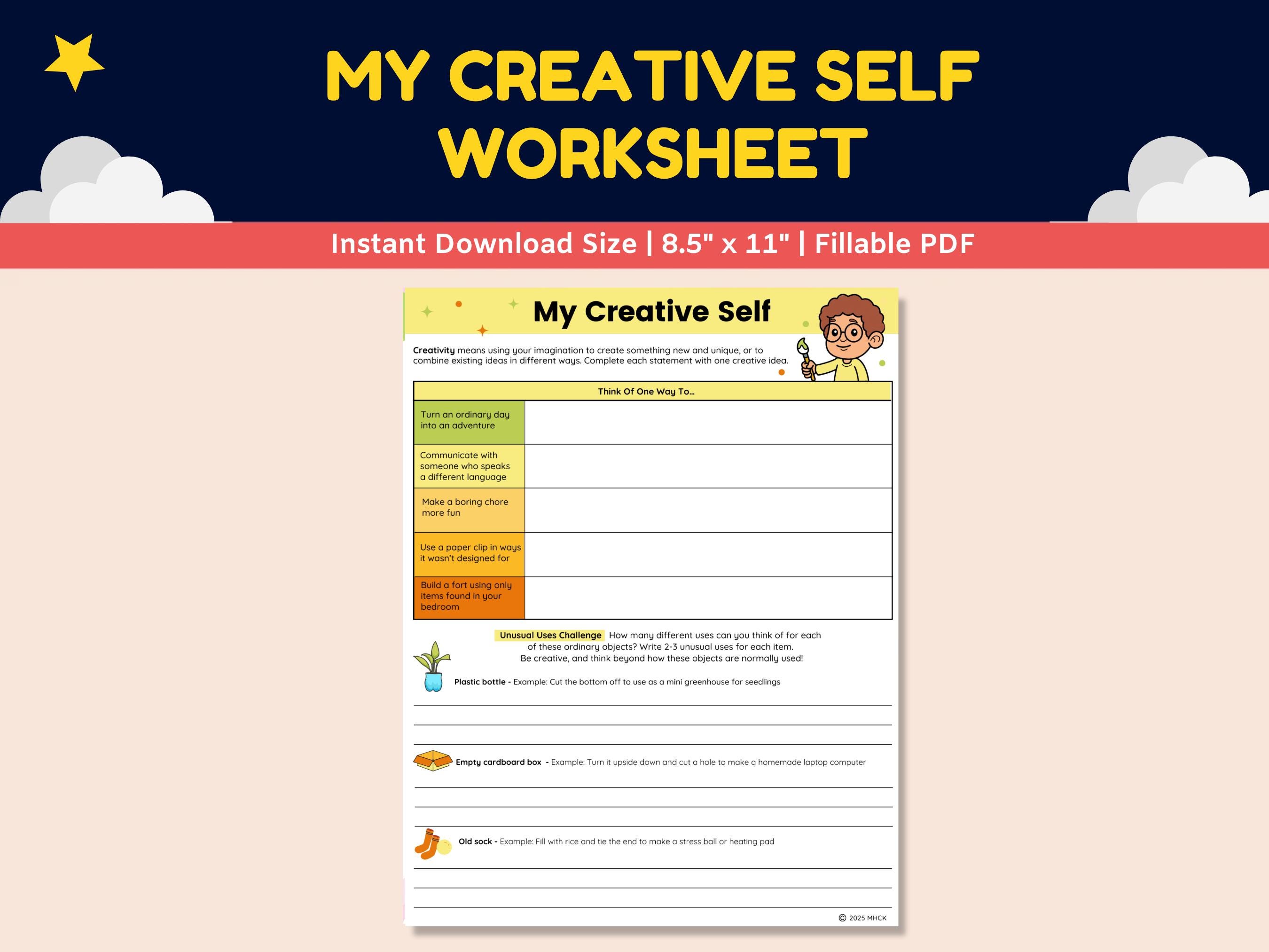 Creativity Worksheets Character Education Kids-teens-social Emotional ...