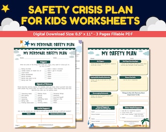Safety Plan For Kids Teens Printable Crisis Plan Worksheet Mental Health Child Therapy Children Adolescents Counseling Therapist Counselor