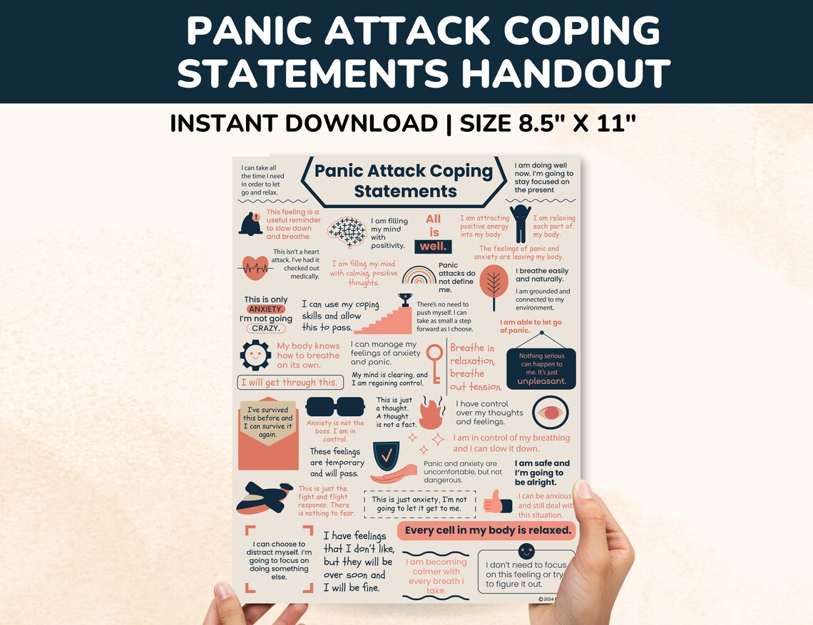 Panic Attack Coping Statements-positive Affirmations-panic Disorder ...