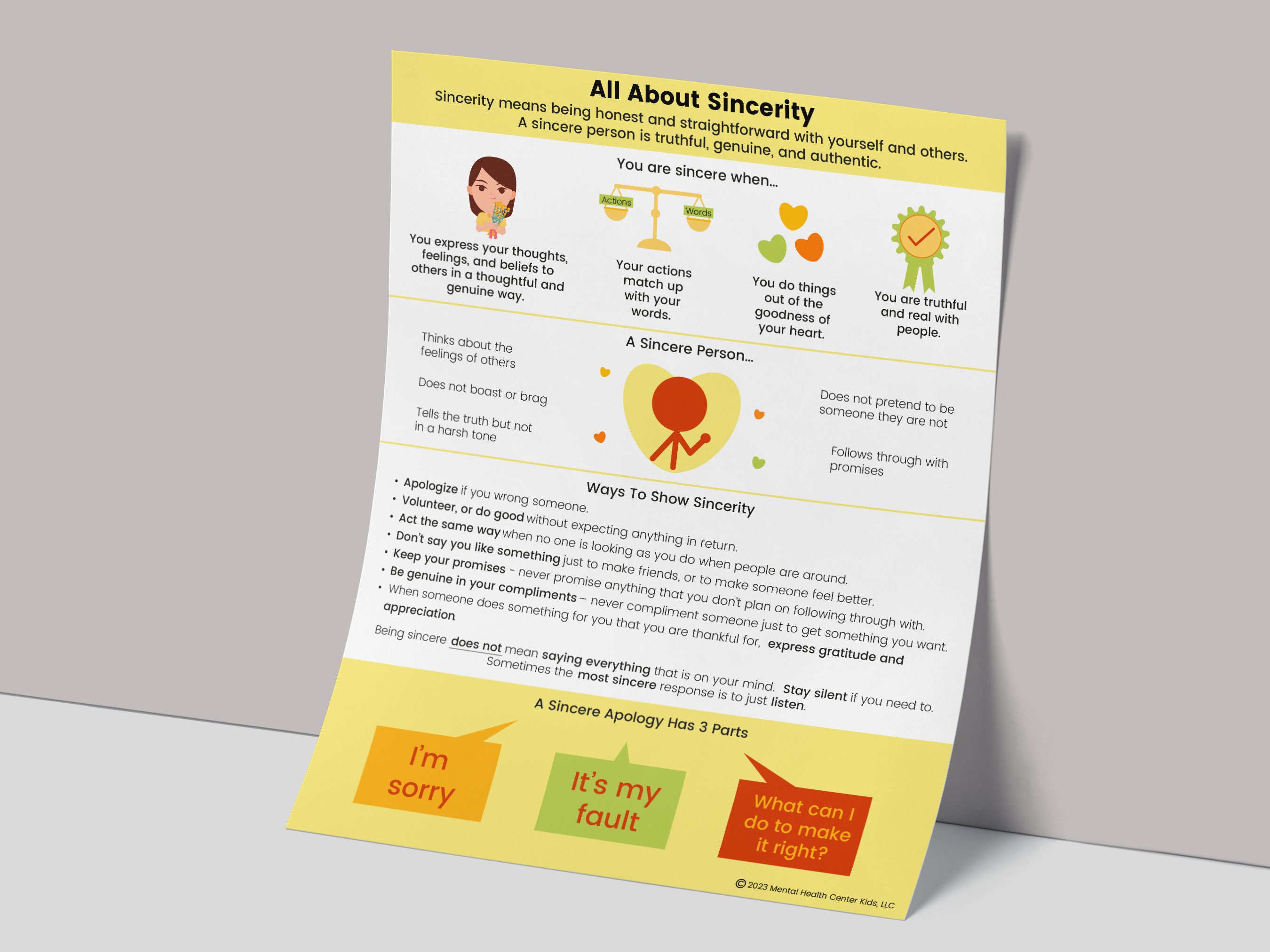 Sincerity Poster Character Education for Kids Teens-character ...