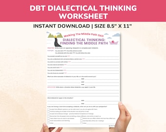 DBT Dialectical Thinking Worksheet-Walking The Middle Path Skills-Dialectical Behavior Therapy Worksheet-Dialectics In DBT