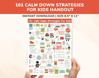 101 Calm Down Strategies For Kids Printable Poster - Emotional Regulation Skills SEL - Coping Skills Poster - Calm Down Printable For Kids